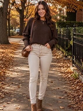NWT Kensie Curve Appeal Minimalist Jegging High Rise Skinny Jeans Beige Size 6/2